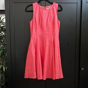 Anthropologie Maeve Coralline Coral Linen Dress Size 4